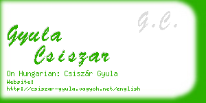 gyula csiszar business card